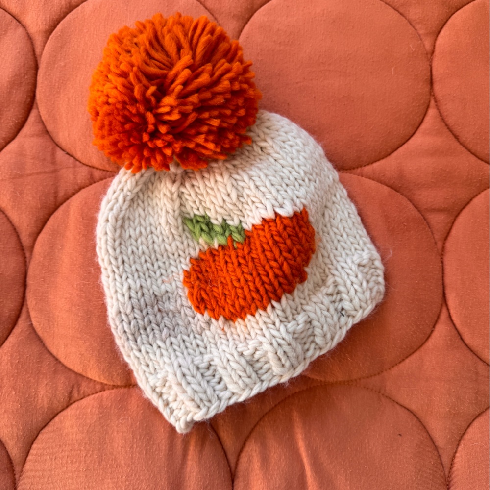 Pumpkin knit beanie baby